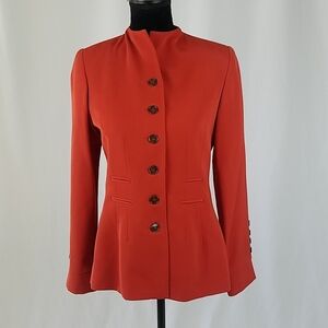 Thalian women 6 blazer orange career wool blend